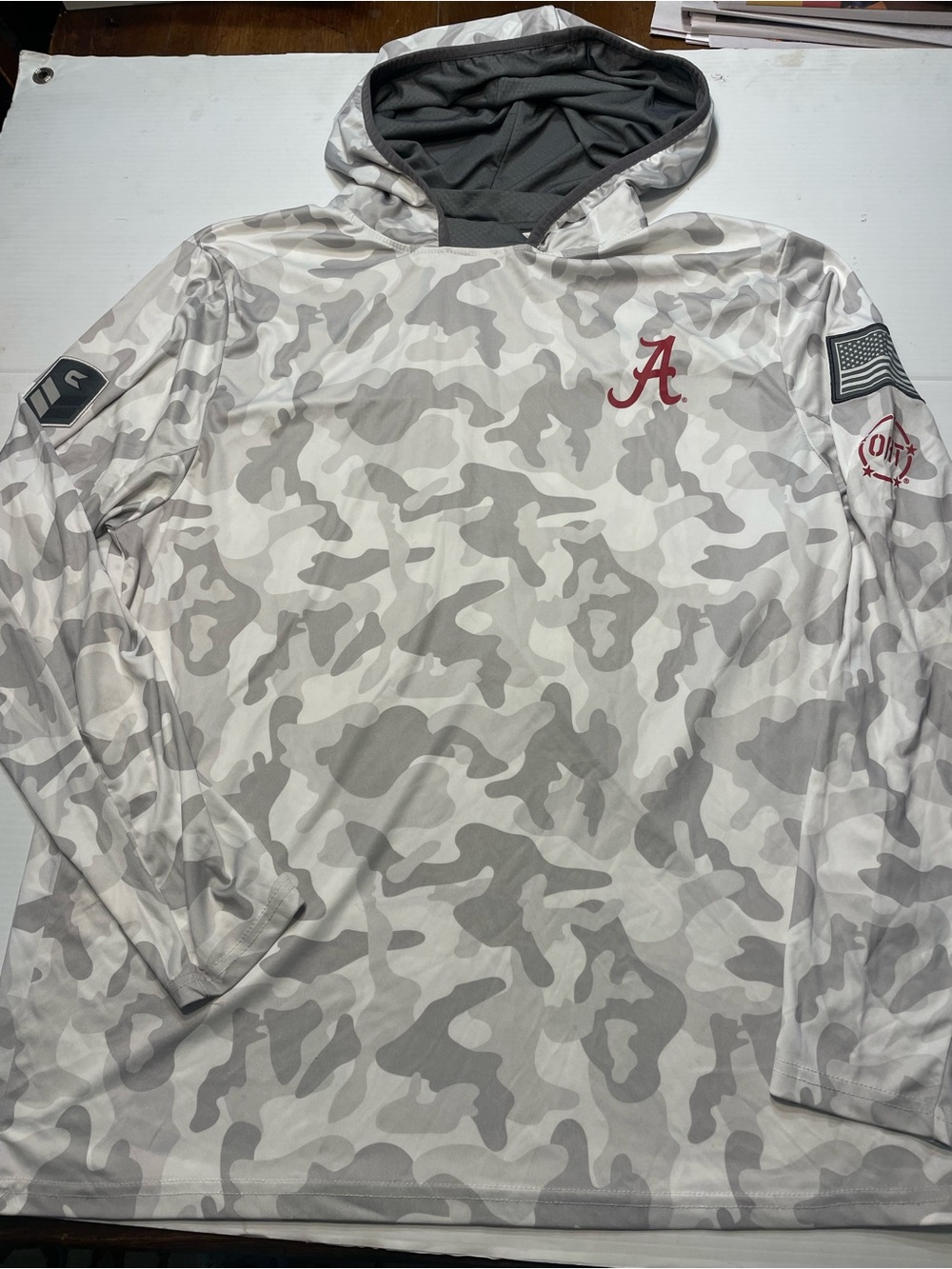 Colosseum Arctic Camo Alabama Crimson Tide OHT Lightweight Hoodie Men Sz XL